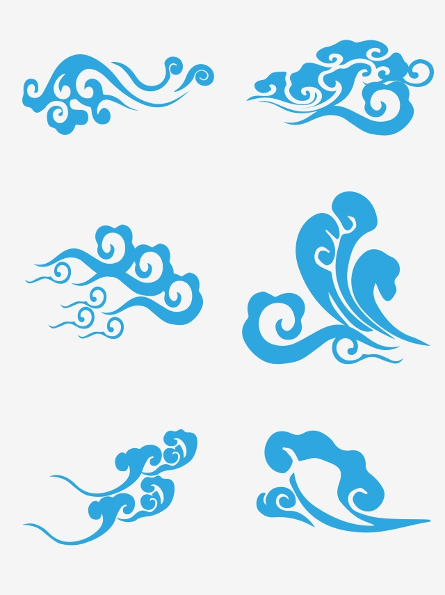 640x855 Wave Spray Vector Material, Dragon Boat Festival, Waves, Clouds