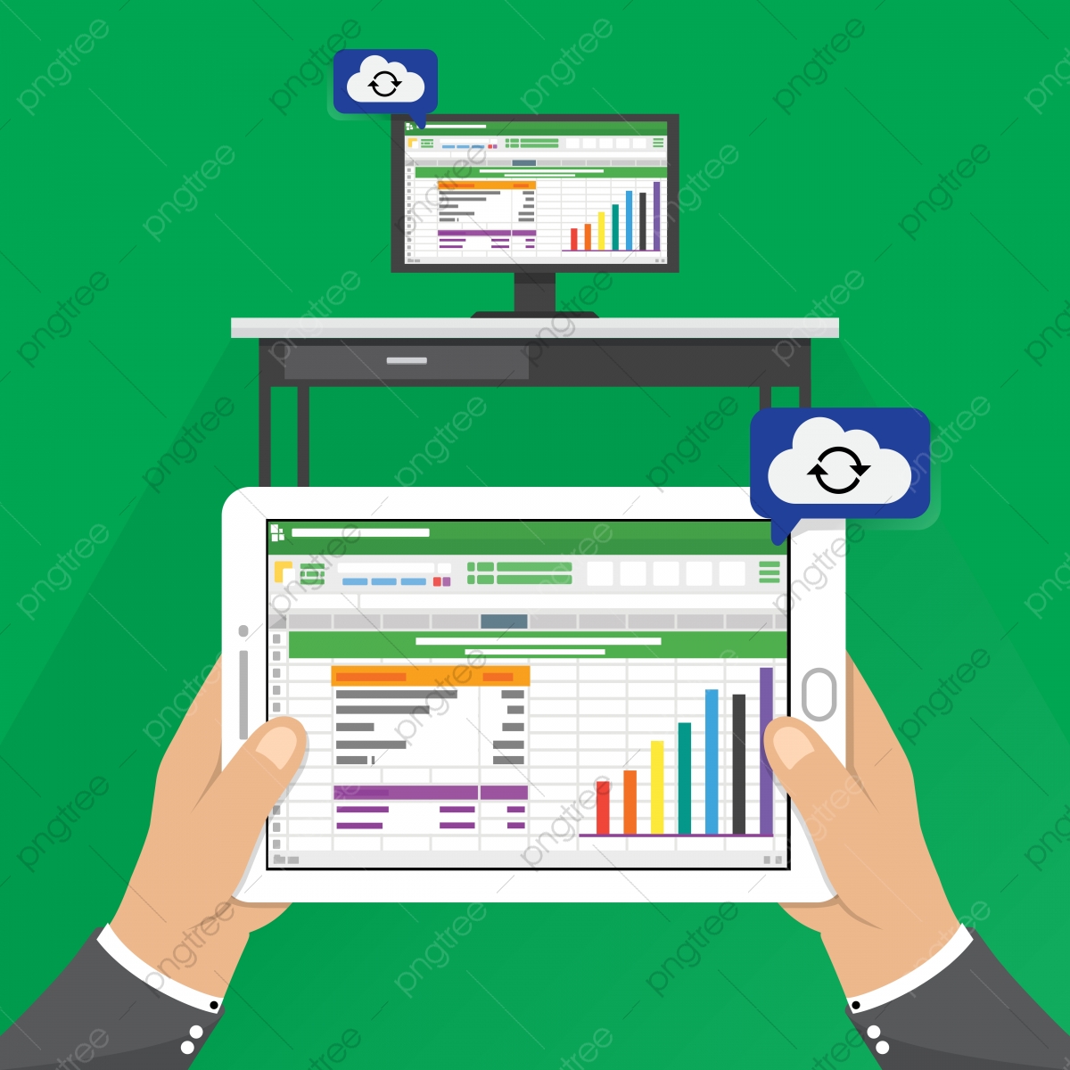 1200x1200 Spreadsheet Icon Tablet Computer Flat Style Vector Illustration