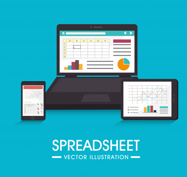 626x590 Spreadsheet Design, Vector Illustration Vector Premium Download