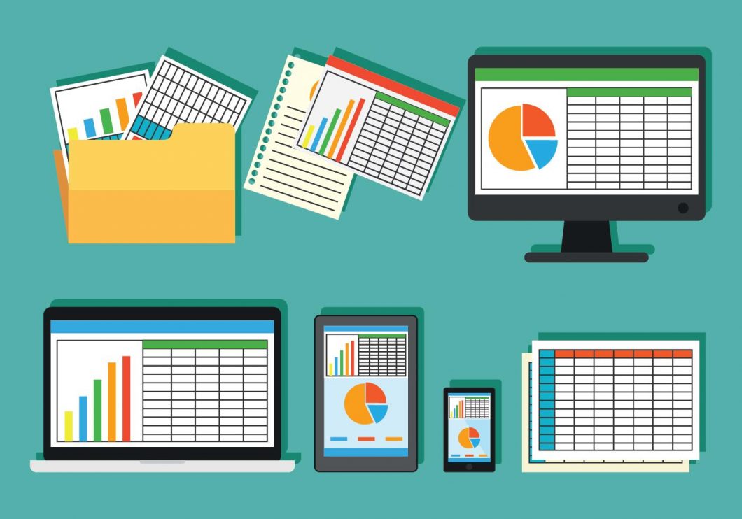 1060x742 Vector Spreadsheet Icon Set