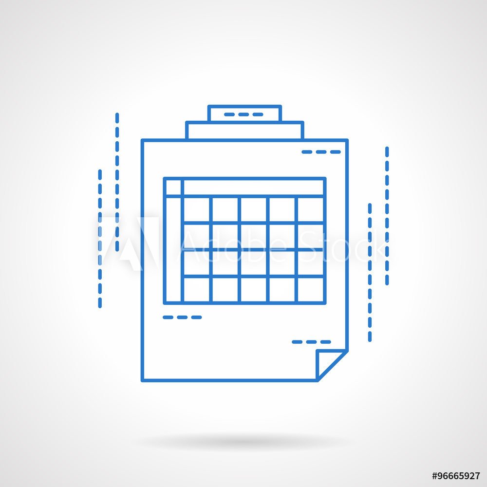 1000x1000 Photo Art Print Blue Flat Line Spreadsheet Vector Icon Europosters