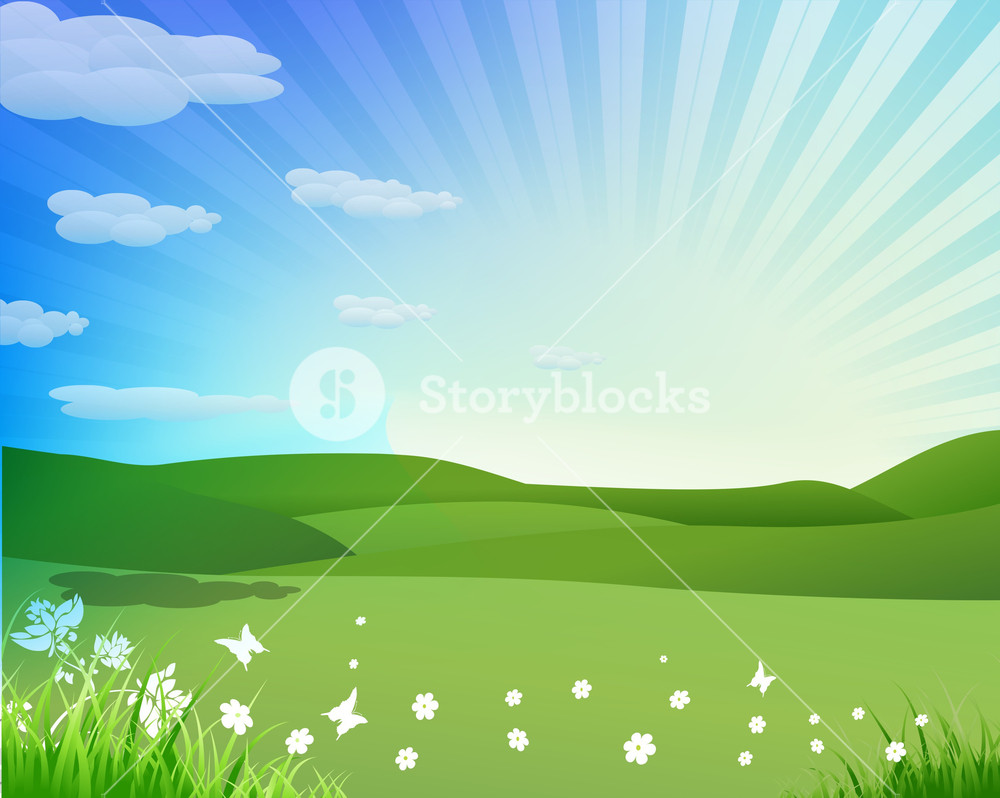 1000x798 Spring Background Vector Illustration Royalty Free Stock Image