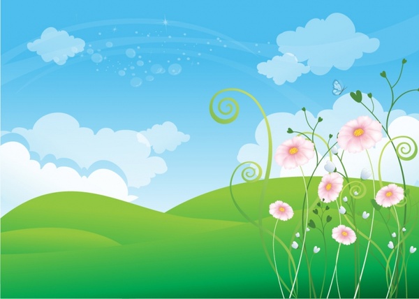600x428 Spring Background Free Vector In Adobe Illustrator