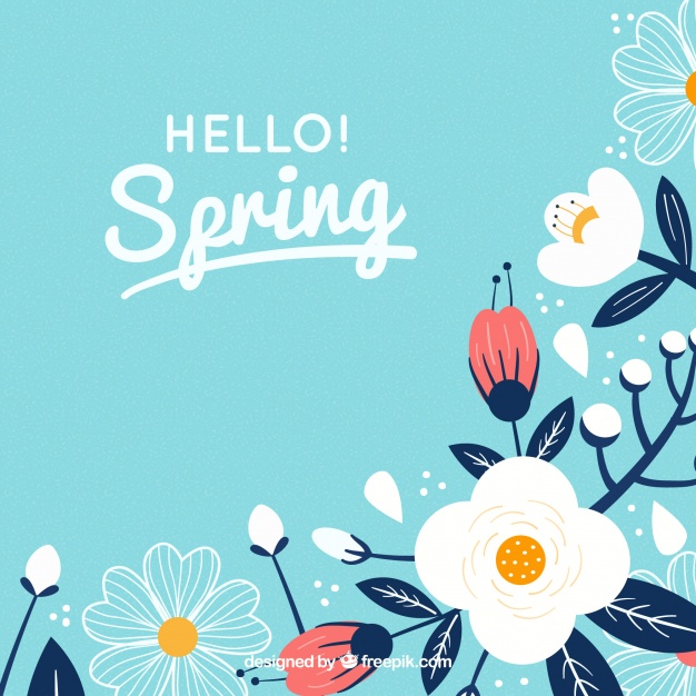 626x626 Spring Background With Flowers In Flat Style Free Vector