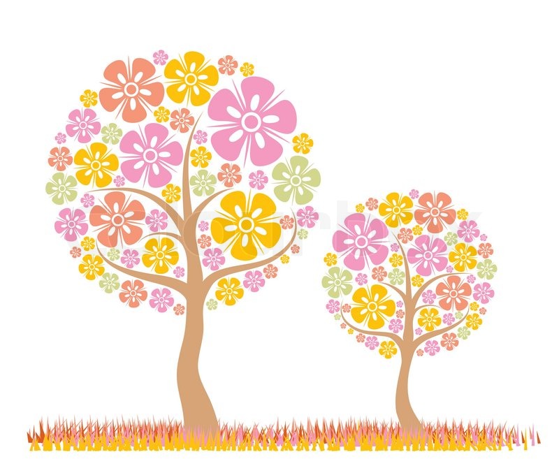 800x657 Tree Spring Background, Vector Stock Vector Colourbox