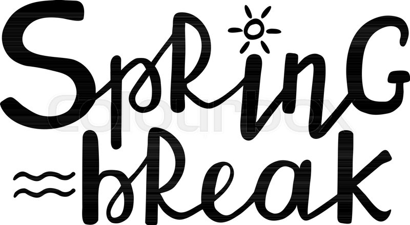 800x439 Spring Break Handwritten Modern Brush Stock Vector Colourbox