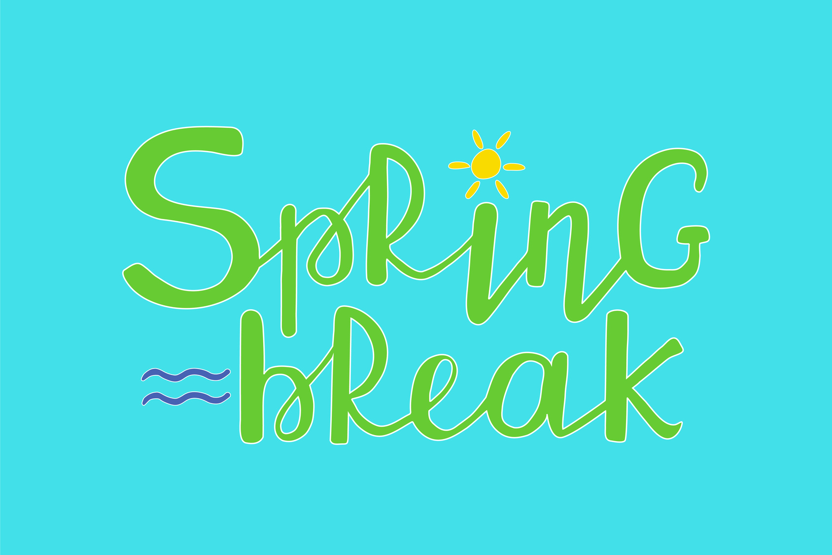 1688x1125 Spring Break Handwritten Modern Brush Lettering Hand Drawn