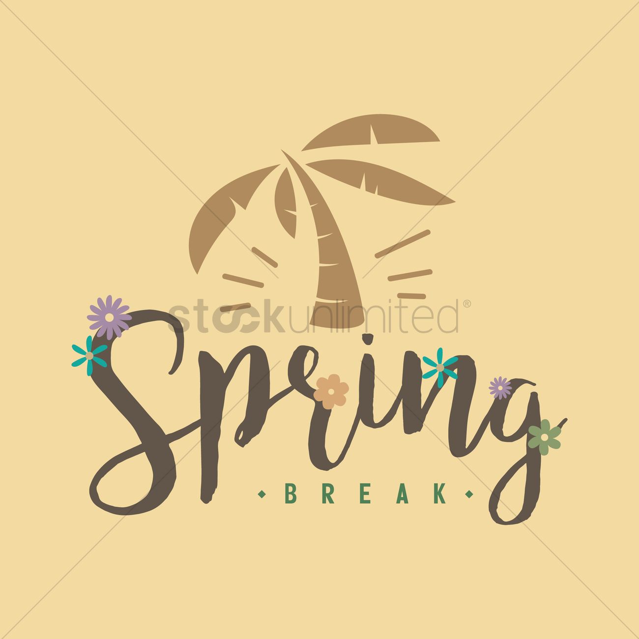 1300x1300 Spring Break Card Design Vector Image