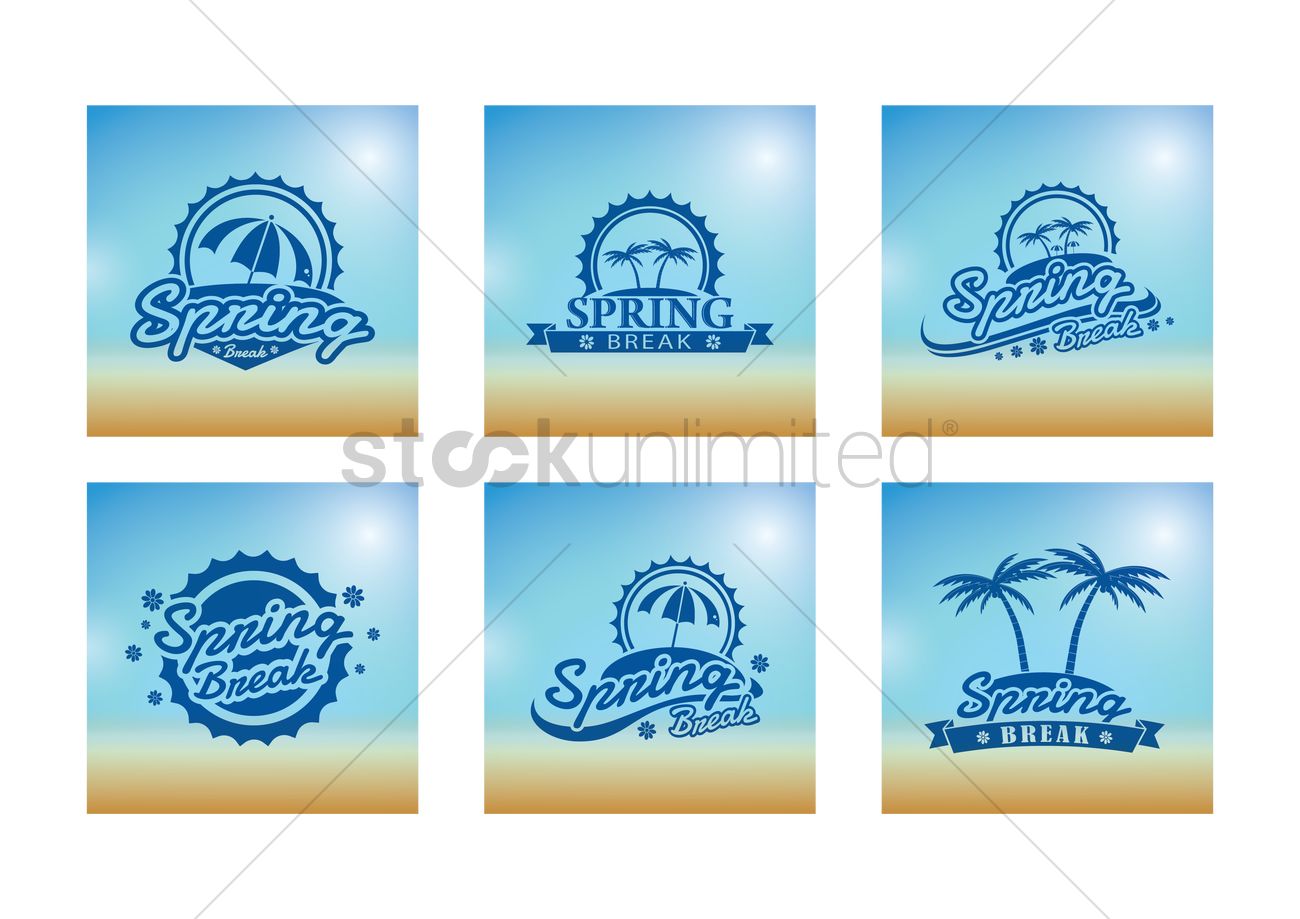 1300x919 Collection Of Spring Break Designs Vector Image