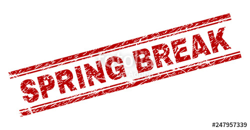 500x261 Spring Break Seal Imprint With Corroded Texture Red Vector Rubber