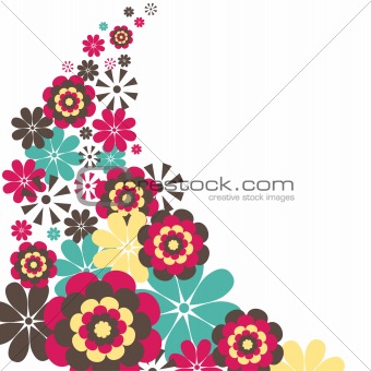 340x340 Image Colourful Spring Flowers Vector Illustration