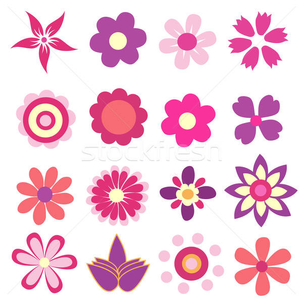 600x597 Colorful Spring Flowers Vector Illustration Vector Illustration