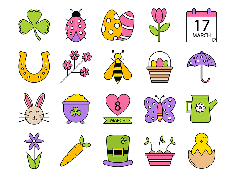 800x600 Spring Vector Freebie Icon Set