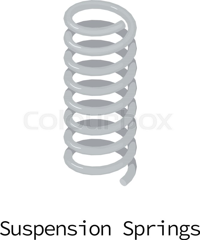 668x800 Suspension Spring Icon Isometric Stock Vector Colourbox