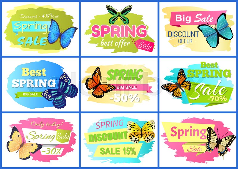 Best Spring Sale Posters Set, Stock Vector Colourbox 800x568 Best Spring Sale Posters Set, Stock Vector Colourbox