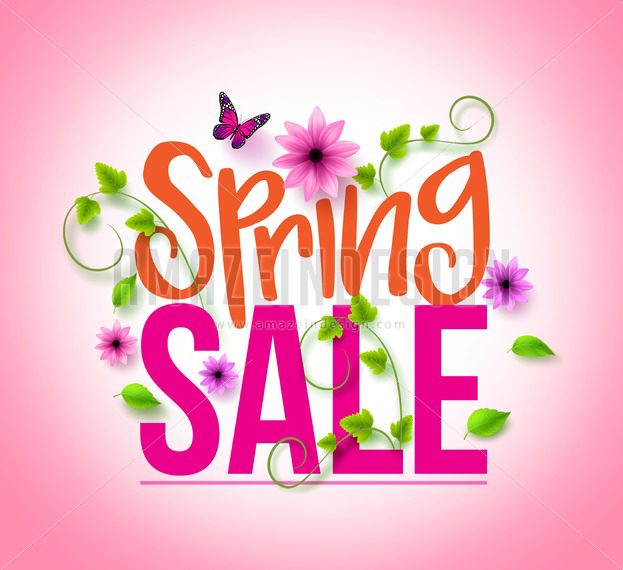 Spring Sale Vector Design With Colorful Flowers 623x570 Spring Sale Vector Design With Colorful Flowers