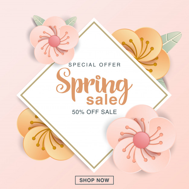 Spring Sale Banner, Sale Poster, Sale Flyer, Sale Vector Vector 626x626 Spring Sale Banner, Sale Poster, Sale Flyer, Sale Vector Vector