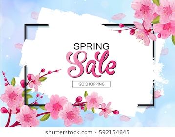 Spring Sale Vector Banner Design With Flowers And Frame Cherry 358x280 Spring Sale Vector Banner Design With Flowers And Frame Cherry