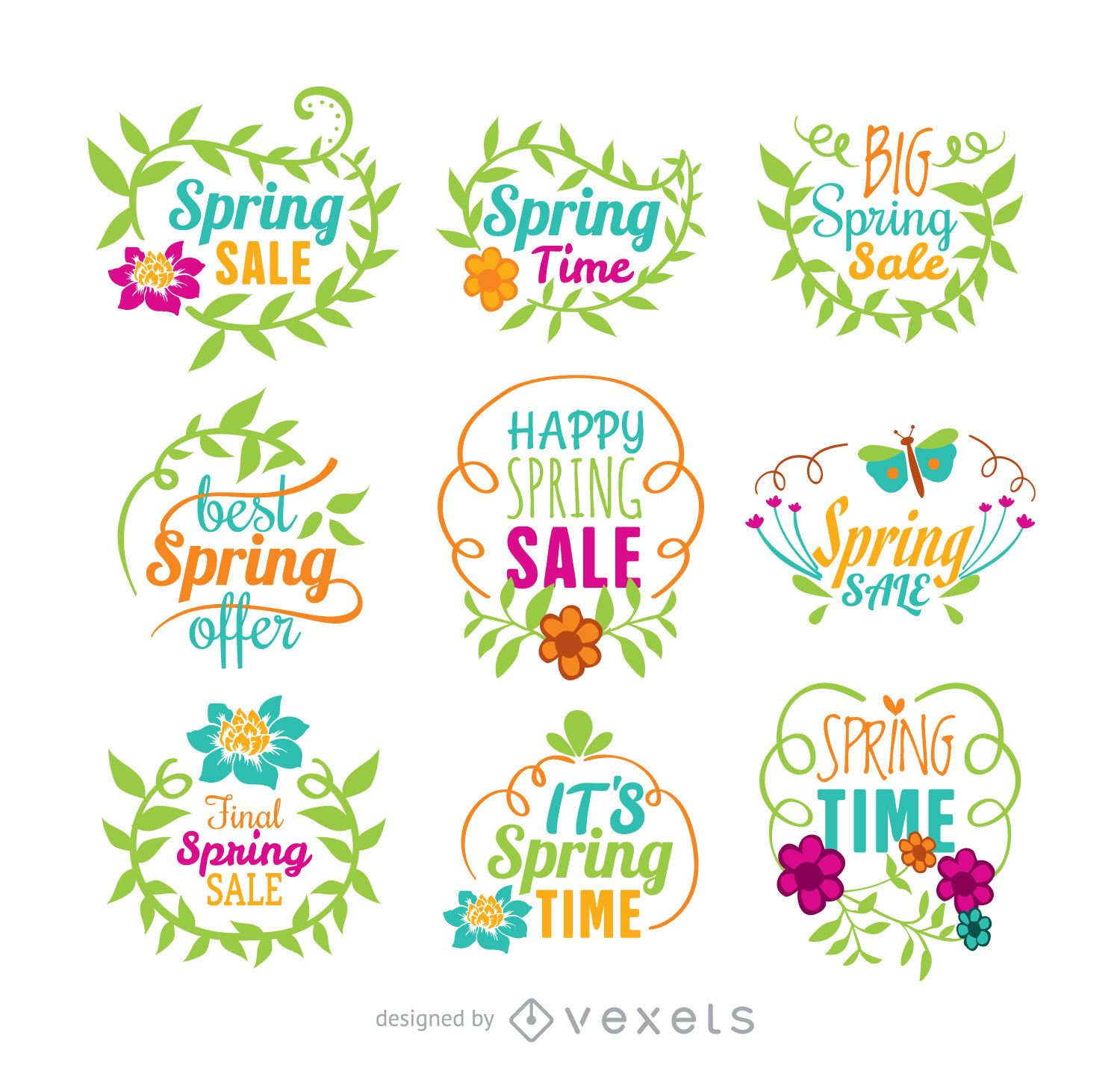Spring Sale Vector Set 1500x1430 Spring Sale Vector Set