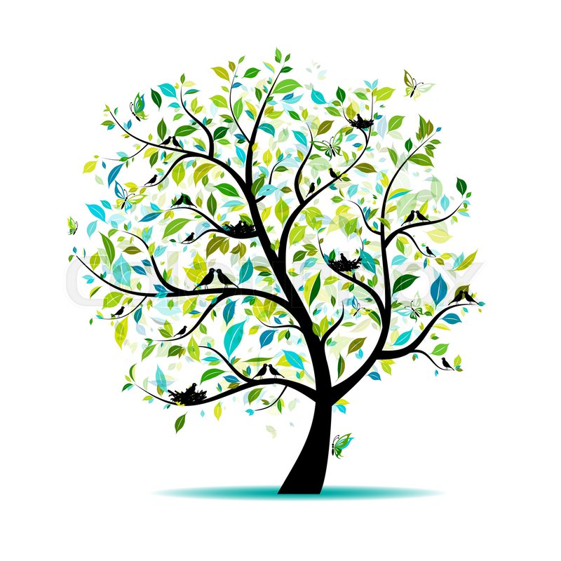 Spring Tree For Your Design Vector Stock Vector Colourbox 800x800 Spring Tree For Your Design Vector Stock Vector Colourbox