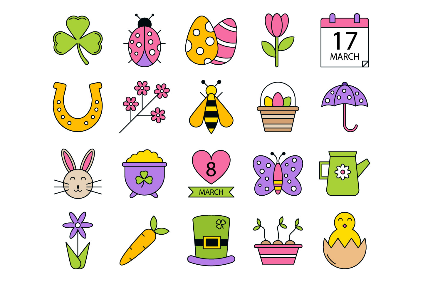 1440x960 Spring Vector Free Icon Set