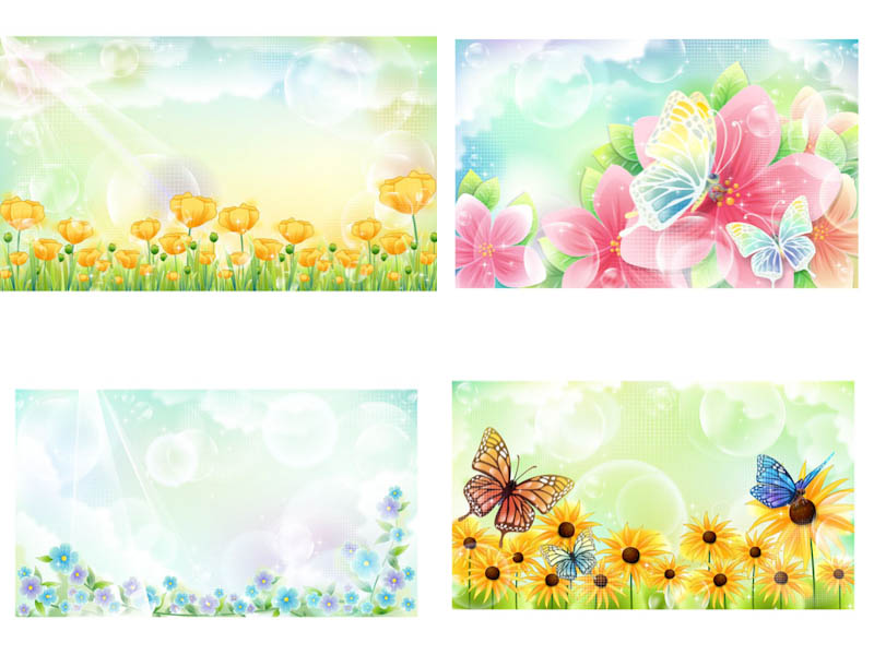 800x600 Spring Floral Meadow Vector Free Stock Vector Art
