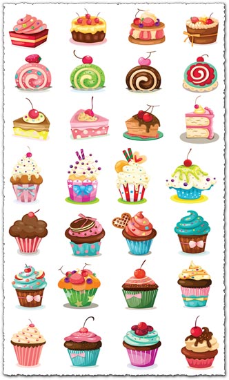 332x550 Delicious Cupcakes With Sprinkles Vector
