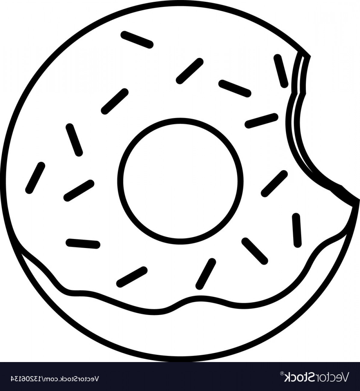 1196x1296 Bitten Glazed Ring Donut With Sprinkles Vector Studiogrfx