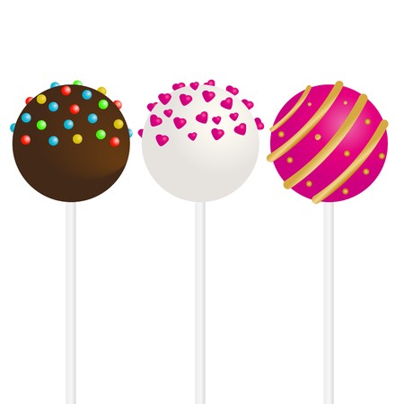 450x450 Cake Pops With Sprinkles Vector Illustration In Realistic Style
