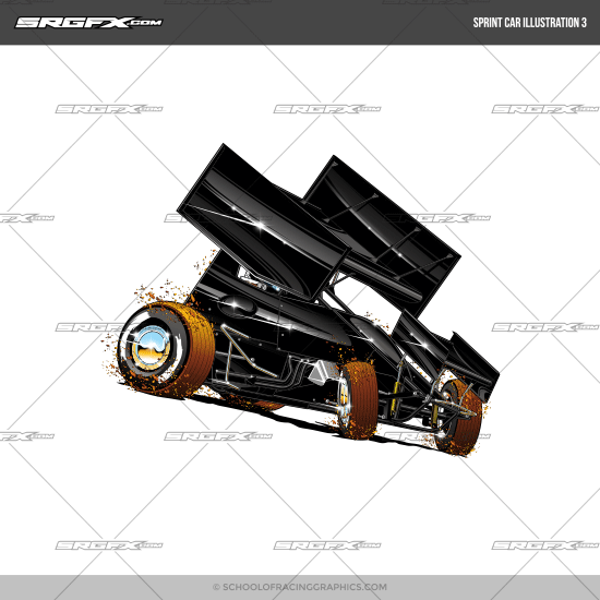 550x550 Sprint Car Illustration