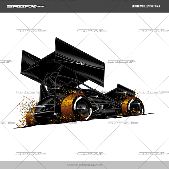 550x550 Sprint Car Illustration