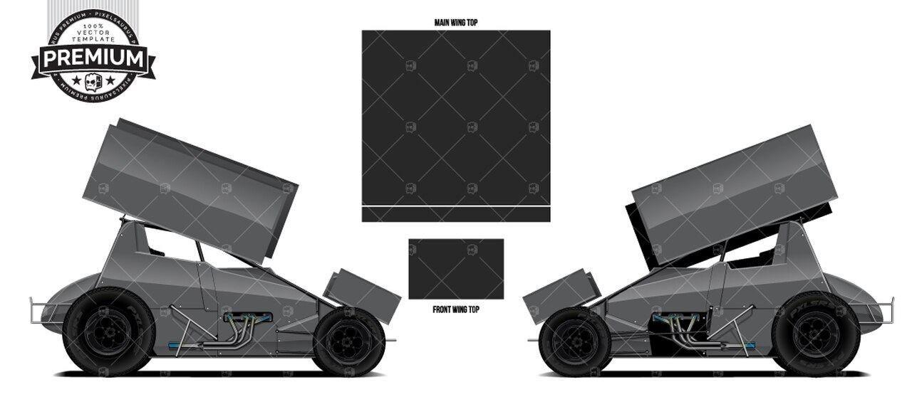 1280x582 Kkr Sprint Car 'premium' Vector Template