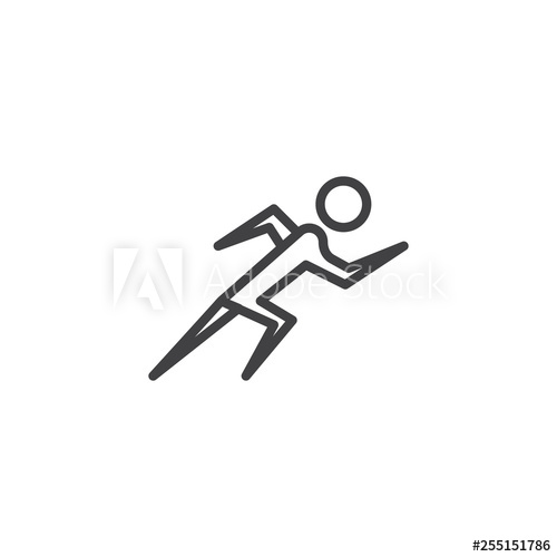 500x500 Run Sprint Sport Line Icon Linear Style Sign For Mobile Concept