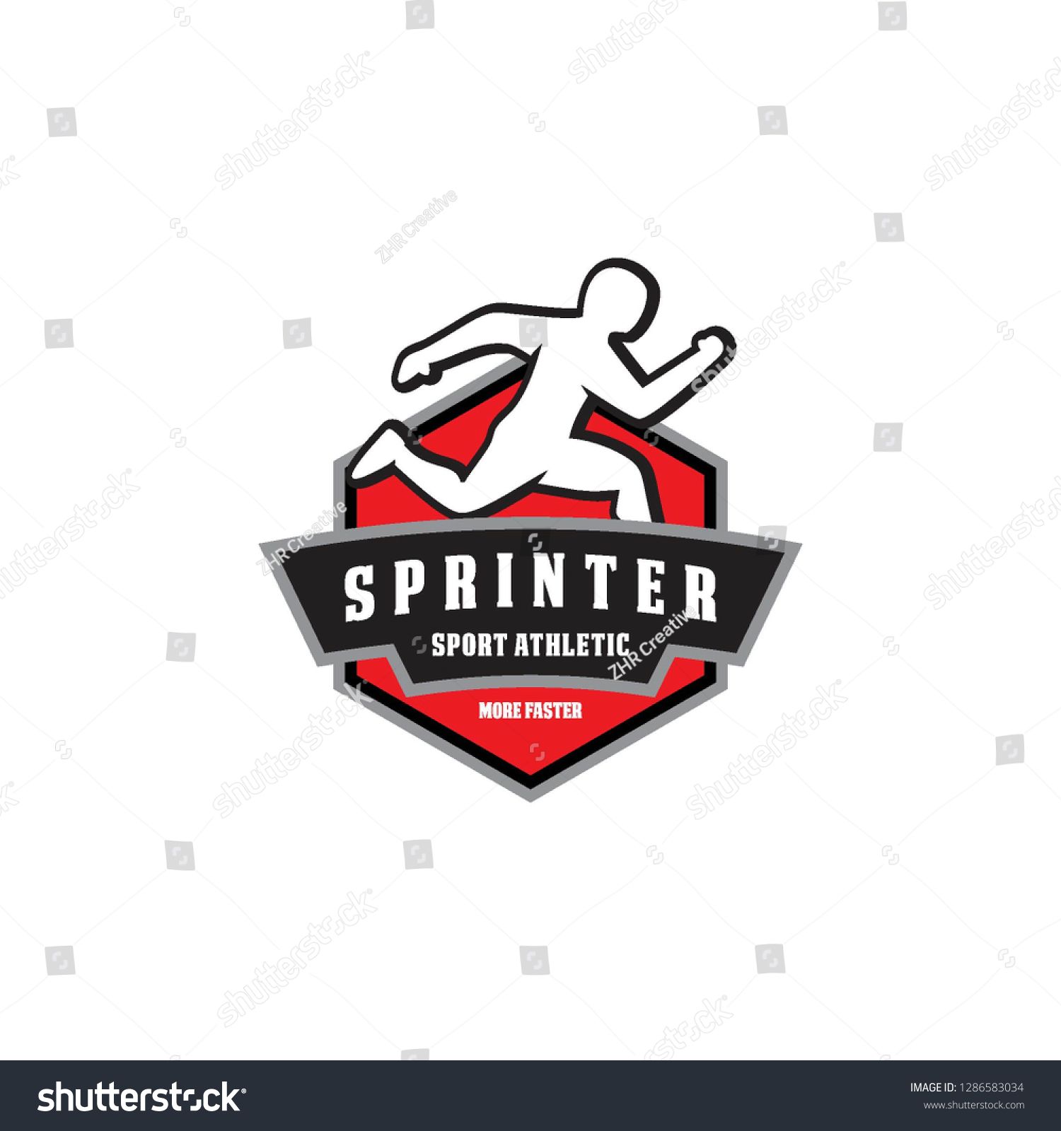 1500x1600 Sprinter Runner Athlete Emblem Badge Logo Icon Vector Template