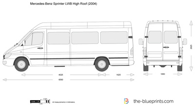 400x215 Mercedes Benz Sprinter Lwb High Roof Vector Drawing