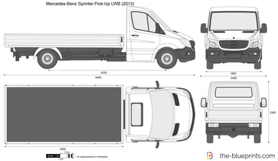 400x232 Mercedes Benz Sprinter Pick Up Lwb Vector Drawing