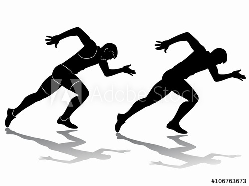 500x375 Silhouette Of Sprinter, Vector Draw