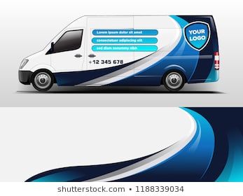 347x280 Van Wrap Design For Company, Decal, Wrap, And Sticker Vector