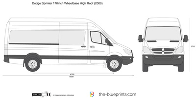 400x201 Dodge Sprinter Wheelbase High Roof Vector Drawing