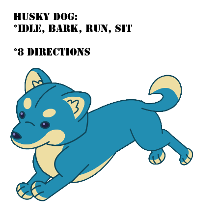 450x450 Husky Dog Animated Vector Puppet Sprite Sheet Gamedev Market