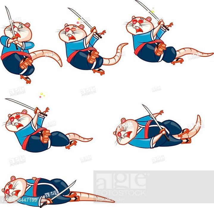 719x699 Vector Illustration Of Sprite Sheet For Game Character Animation