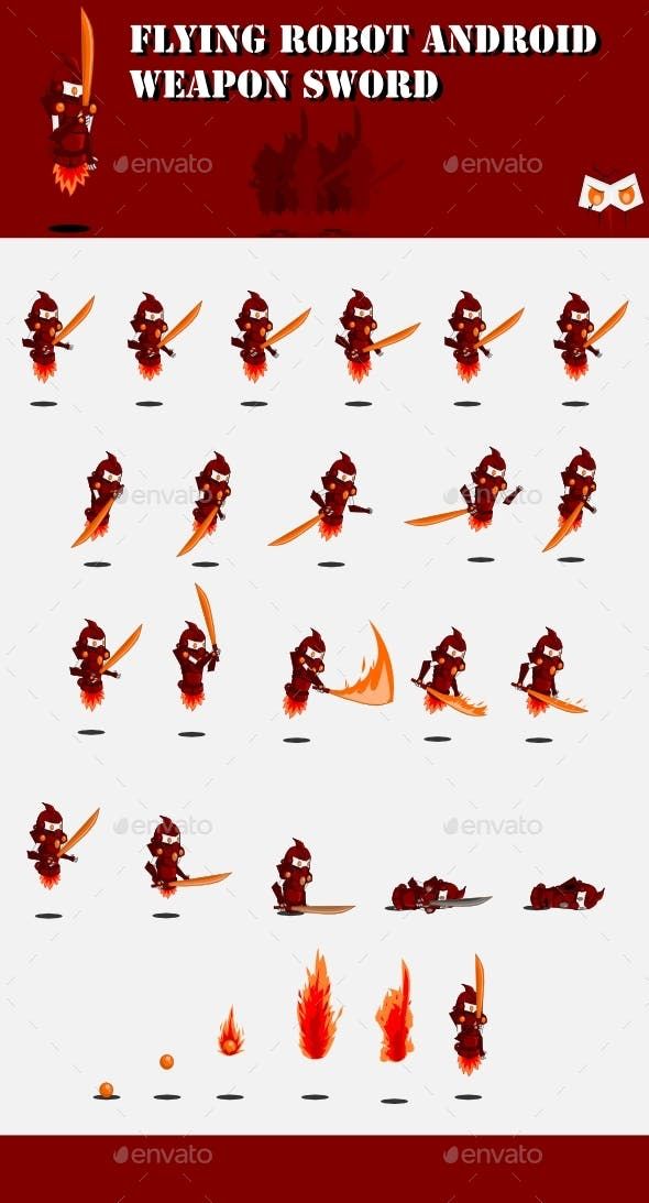 590x1093 Enemy Robot Sprite Sheet