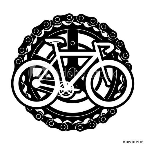500x500 Racing Bicycle With Chain And Sprocket Vector Illustration Design