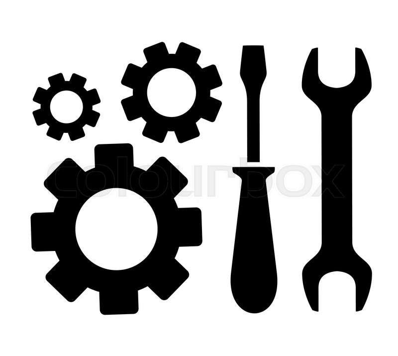 800x715 Concept Repair Symbol With Sprocket, Stock Vector Colourbox