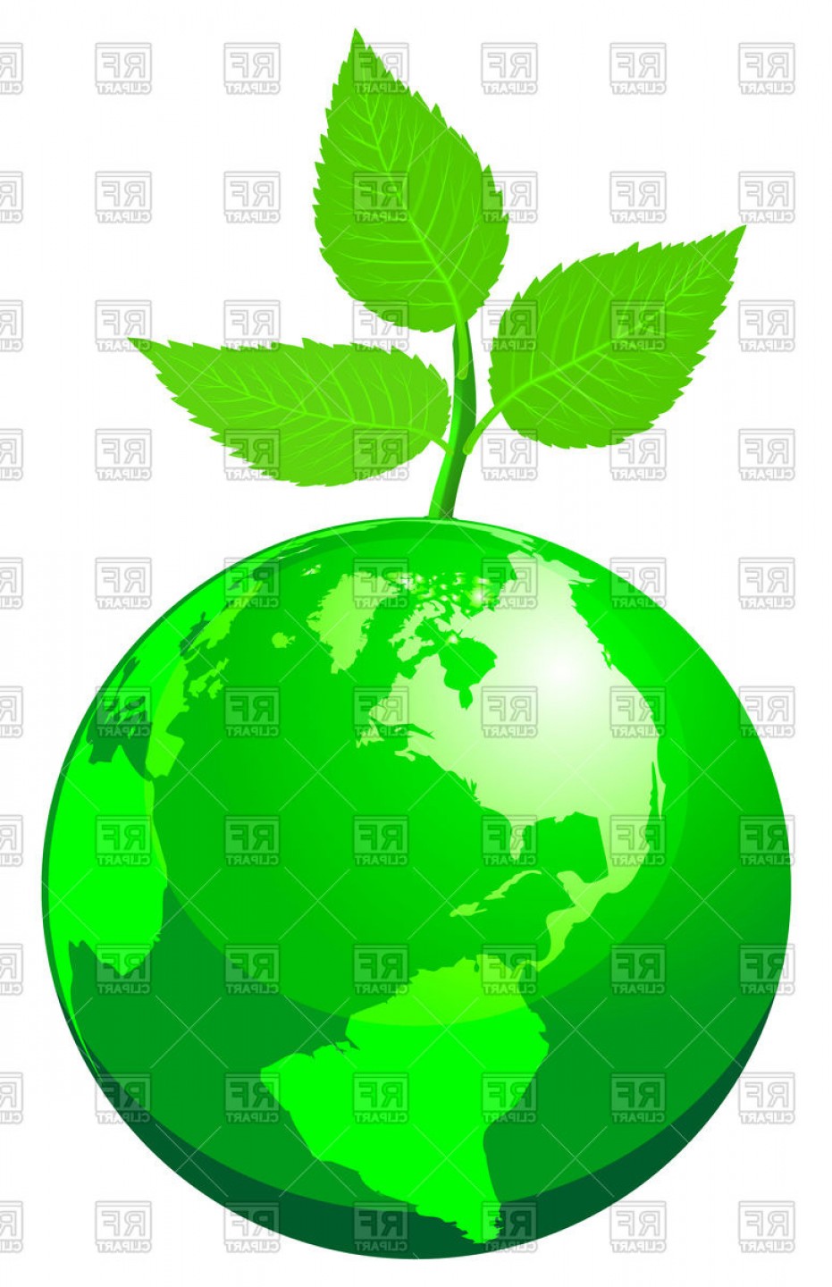 931x1440 Green Globe With Sprout Vector Clipart Soidergi