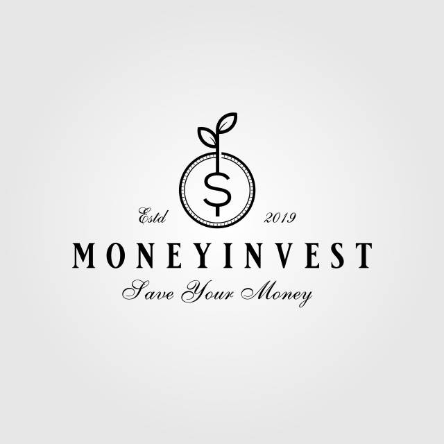 Vintage Coin Dolar Symbol Leaf Sprout Money Growth Investment Logo 640x640 Vintage Coin Dolar Symbol Leaf Sprout Money Growth Investment Logo