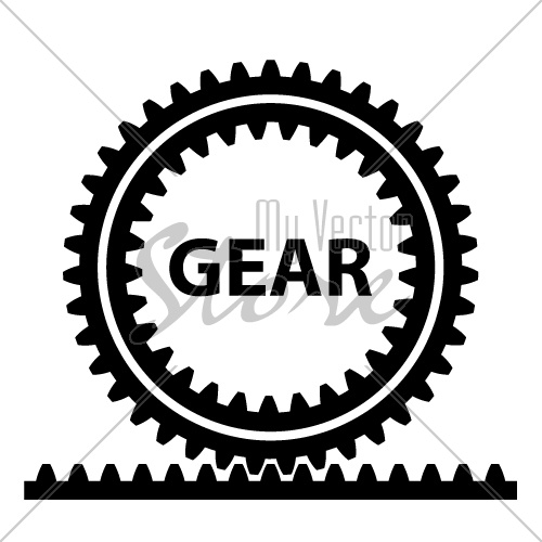 500x500 Rack Pinion Spur Gear Wheel Symbol Vector