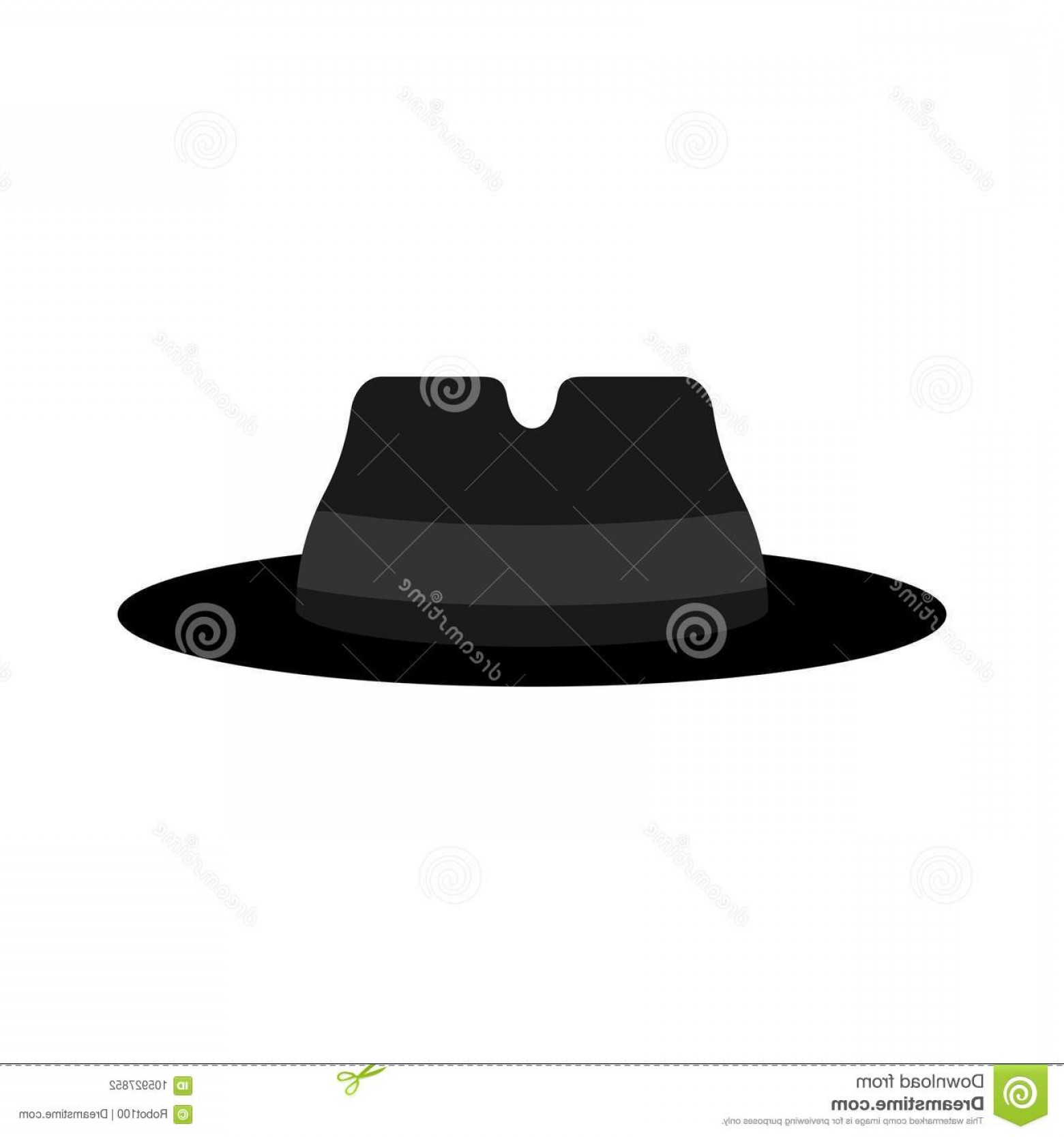 1560x1668 Fedora Hat Isolated Detective Hat Cap Spy Vector Illustration
