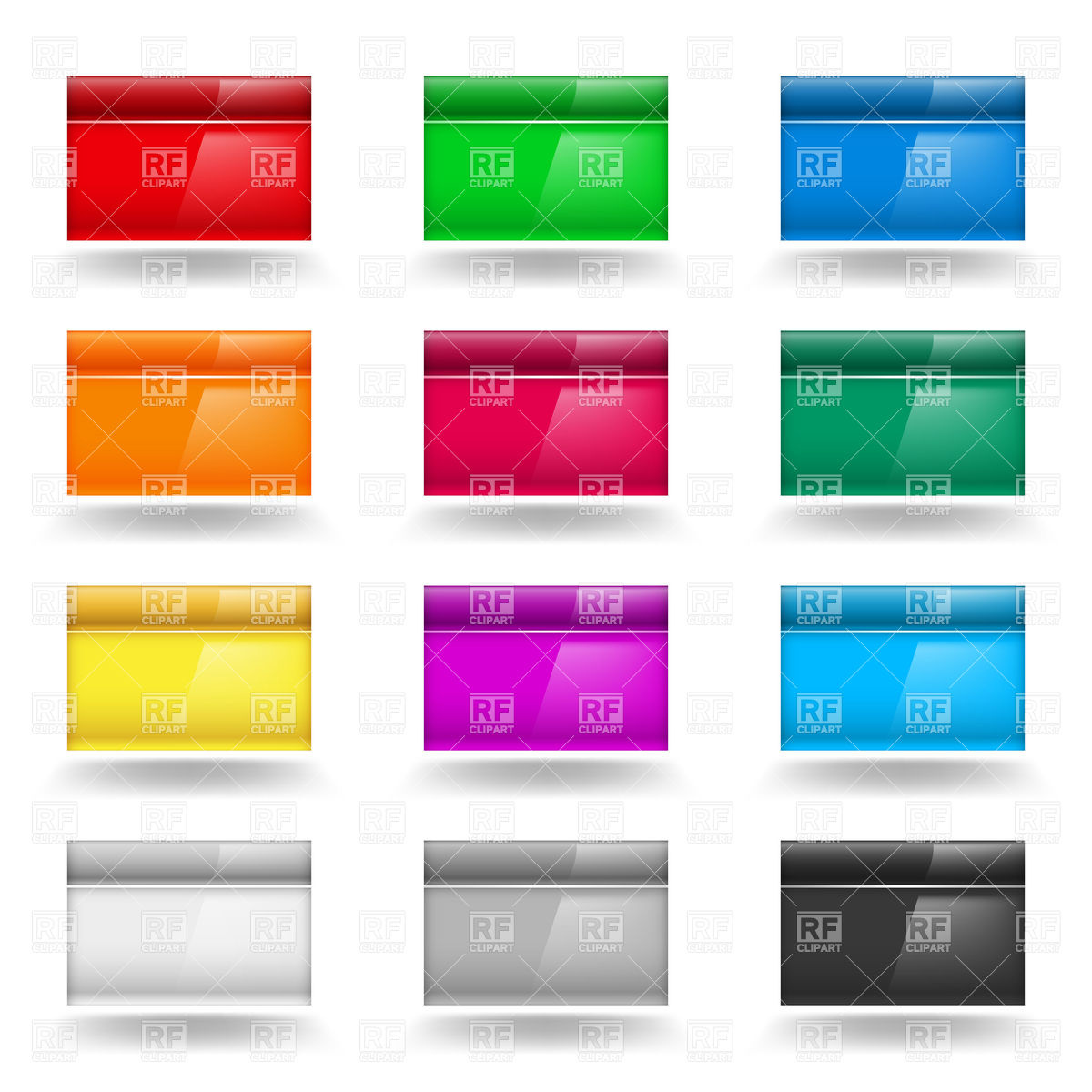 1200x1200 Color Set Of Square Design Elements Or Badges Vector Image
