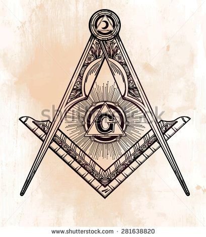 409x470 Freemasonry Emblem, Masonic Square Compass God Symbol Trendy